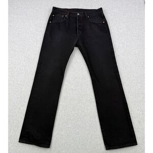 Vintage Levis Jeans Mens 34x34 (Fits 34x32) Black 501 Straight Leg Button Fly